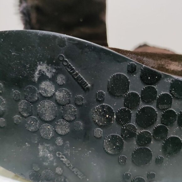 Jimmy Choo Suede Festival Rabbit Fur Boho Aztec Trim Boots Chocolate Women's 9 - Picture 15 of 16